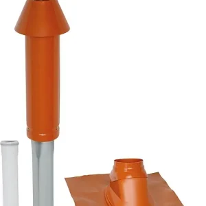Geprüft Mündungspaket Skobifix nano Schrägdach 25° - 45°, DN 60/100 rot, 0,4m