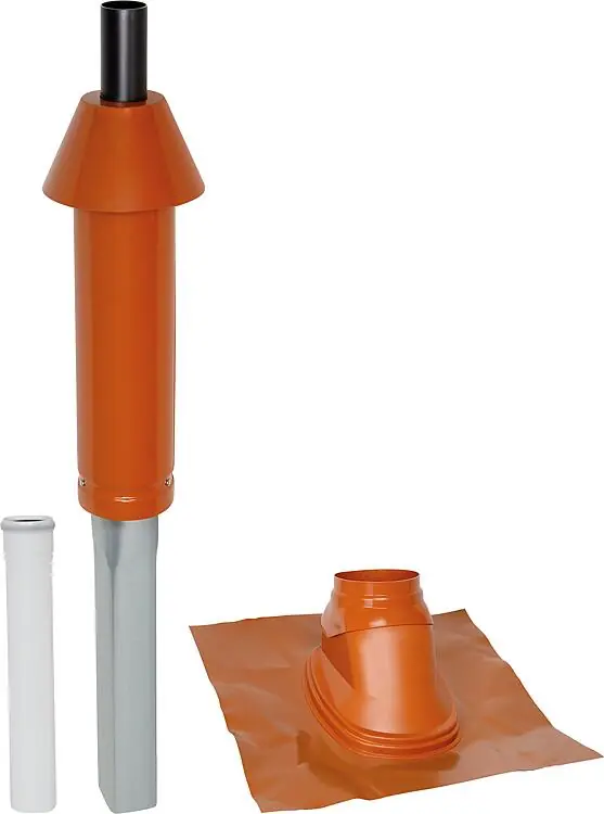 Geprüft Mündungspaket Skobifix nano Schrägdach 25° - 45°, DN 60/100 rot, 0,4m