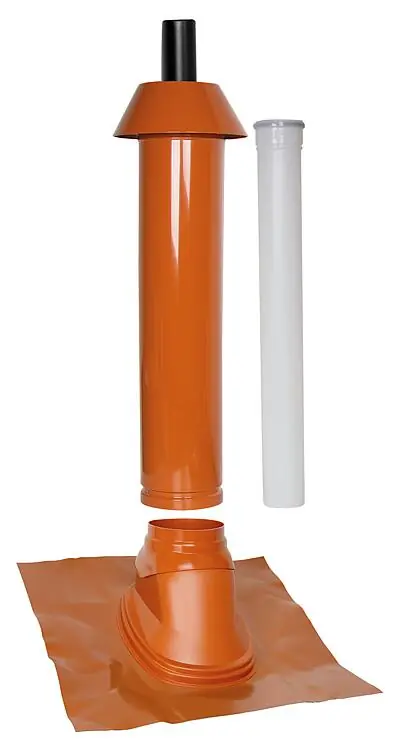 Neu Mündungspaket Skobifix nano Schrägdach 5°- 25°, DN 60/100 rot, 1,0m