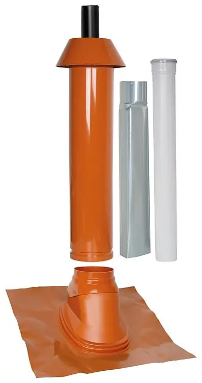 Mündungspaket Skobifix XXs Schrägdach 25° - 45°, DN 80/125 rot, 1,0m Top-Seller
