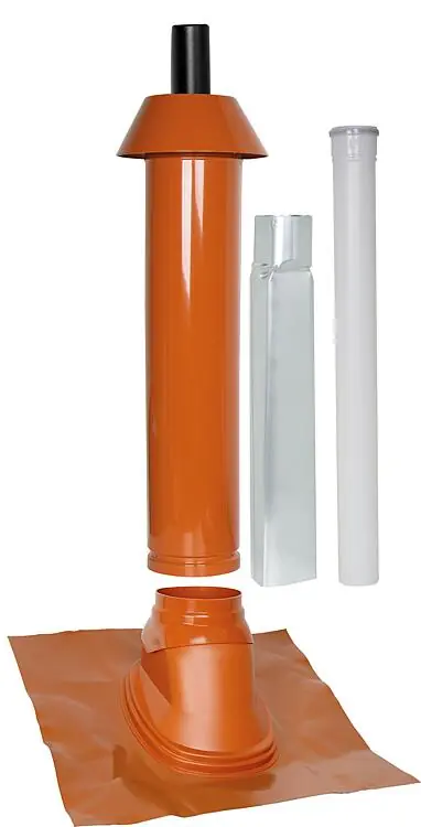 Highlight Mündungspaket Skobifix XXs Schrägdach 35° - 55°, DN 80/125 rot, 1,0m
