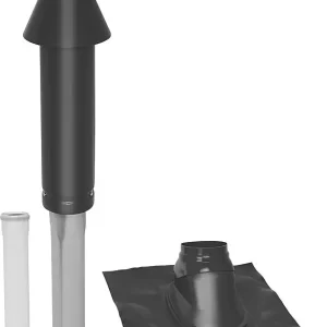 Mündungspaket Skobifix XXs Schrägdach 5°- 25°, DN 80/125 schwarz, 0,4m Expressversand
