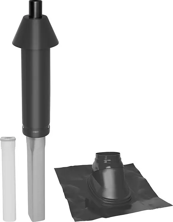 Mündungspaket Skobifix XXs Schrägdach 5°- 25°, DN 80/125 schwarz, 0,4m Expressversand
