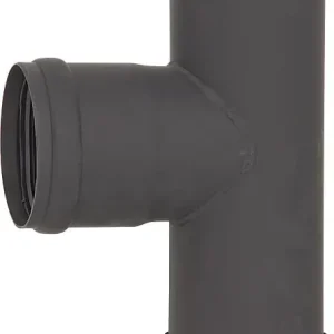 Heißes Angebot Pellet-Abgasrohr T-Anschluss mit Revision, 80 mm, lackiert, mit Silikondichtun