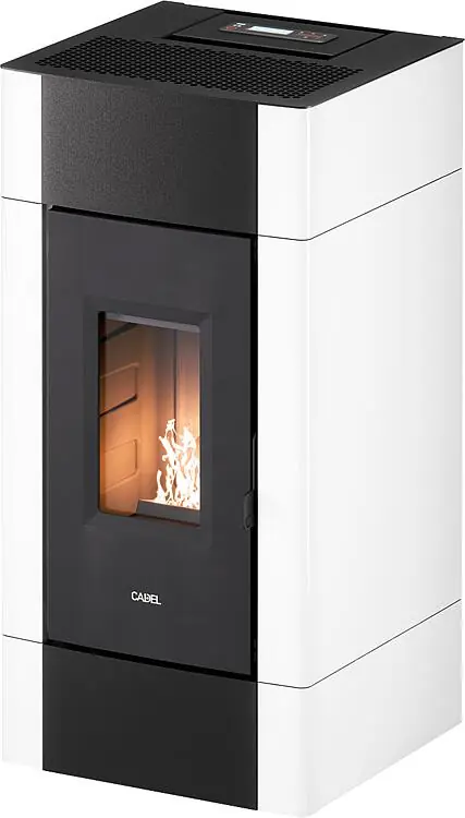 Günstig Pelletofen Cadel Cristal 9, Verkleidung Metall Weiß