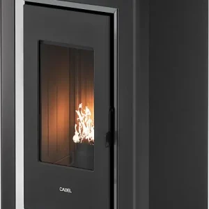 Pelletofen Cadel Prince Plus 11, T1 Wifi Grundgerät mit Verkleidung Metall Anthrazit 11 KW, Warmluftverteilung Letzte Chance
