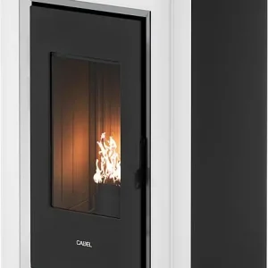 Sichere Zahlung Pelletofen Cadel Prince Plus 11, T1 Wifi Grundgerät mit Verkleidung Metall Weiß 11 KW, Warmluftverteilung