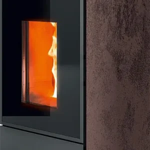 Pelletofen EIKO Natural Matic 6 Core R, Grundgerät mit Verkleidung Materia Corten Stein, 6,0 KW Letzte Chance