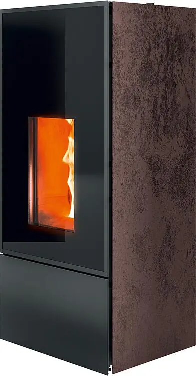 Pelletofen EIKO Natural Matic 6 Core R, Grundgerät mit Verkleidung Materia Corten Stein, 6,0 KW Letzte Chance