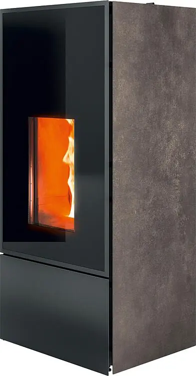 Abverkauf Pelletofen EIKO Natural Matic 6 Core R, Grundgerät mit Verkleidung Materia Piombo Stein, 6,0 KW