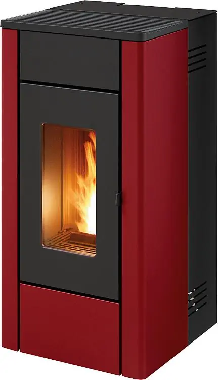 Mega-Angebot Pelletofen May Air Grundgerät + Verkleidung Metall Bordeaux, 7KW