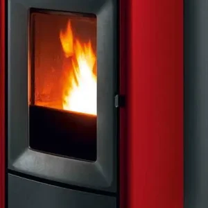 Pelletofen MCZ EGO Hydromatic 8 R, Grundgerät mit Verkleidung Bordeaux Metall , 8,0 KW Neue Ware
