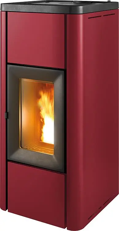 Preisreduziert Pelletofen MCZ Mida Air 8 R, Grundgerät mit Verkleidung Bordeaux Metall, 8,0 kW