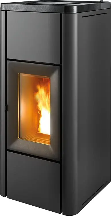 Begrenztes Angebot Pelletofen MCZ Mida Air 8 R, Grundgerät mit Verkleidung Schwarz Metall, 8,0 kW