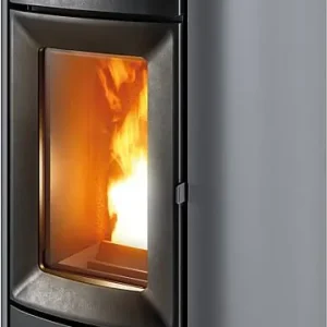 Pelletofen MCZ Musa Air 10 R, Grundgerät mit Verkleidung Silber Metall, 10 KW Nur Für Kurze Zeit