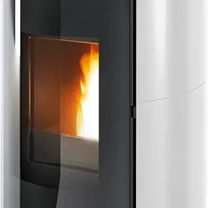 Versand Am Gleichen Tag Pelletofen MCZ Pad Hydromatic 18 R, Grundgerät mit Verkleidung Weiß Keramik plan, 17,7 KW