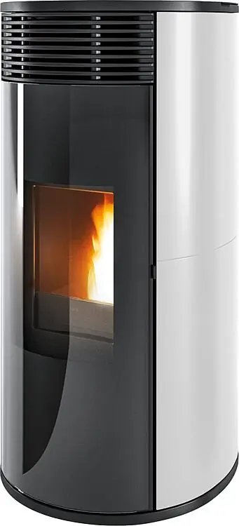Versand Am Gleichen Tag Pelletofen MCZ Pad Hydromatic 18 R, Grundgerät mit Verkleidung Weiß Keramik plan, 17,7 KW