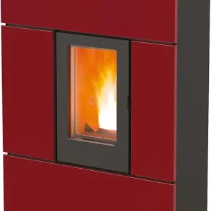 Knallerangebot Pelletofen MCZ Ray C. Air 8 R, Grundgerät mit Verkleidung Bordeaux Metall, 7,8 KW