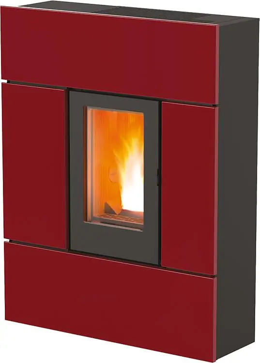 Knallerangebot Pelletofen MCZ Ray C. Air 8 R, Grundgerät mit Verkleidung Bordeaux Metall, 7,8 KW