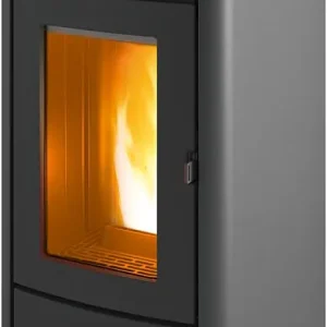 Pelletofen MCZ Tecla Air 6 R, Grundgerät mit Verkleidung Silber Metall, 6,3 KW Top-Preis