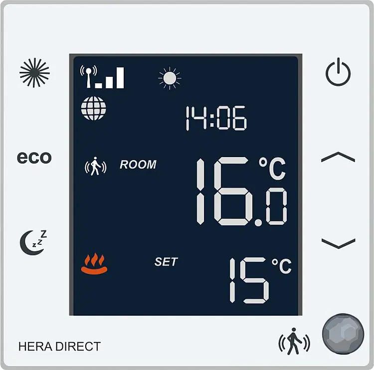 Raumthermostat Hera Direct für FBH-Stellantriebe NC und NO 230V/AC Heißes Angebot