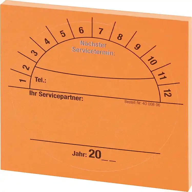 Service-Aufkleber universal für Stempeleindruck D=69 mm, VPE = 60 Stück Rabatt
