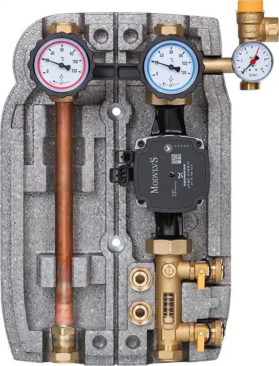 Sonderaktion Solarstation Easyflow 22mm Zweistrang,2-12l/min, Grundfos UPM3 Hybrid 25-70