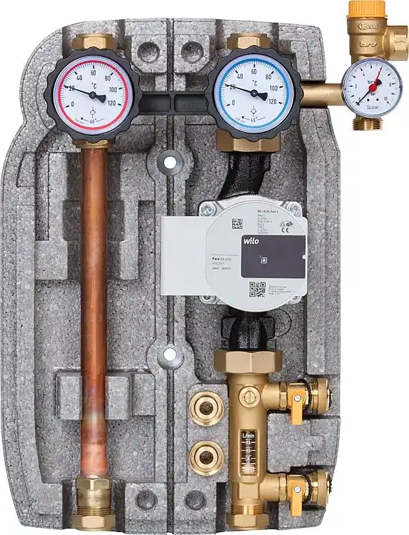 Jetzt Kaufen Solarstation Easyflow 22mm Zweistrang,2-12l/min, Wilo Para ST25/6
