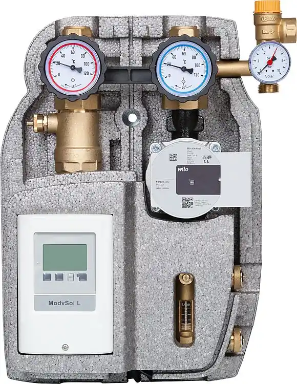 Finale Aktion Solarstation Easyflow 22mm Zweistrang,2-12l/min,m.Regelung, Wilo Para ST25/6