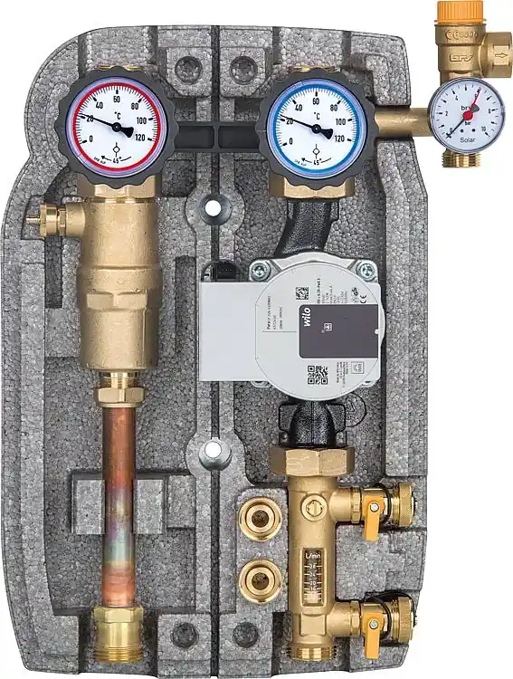 Günstig Solarstation Easyflow DN25(1") Zweistrang,8-28l/min,Luftabsch., Wilo Para ST25/6