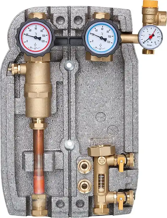 Neue Kollektion Solarstation Easyflow Typ 3 Zweistrang,ohne Pumpe, mit Luftabsch. Durchfluss 2-
