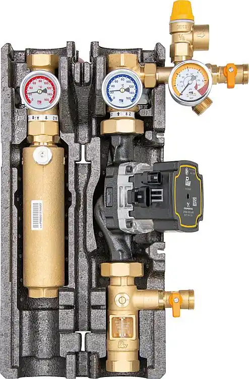 Heißes Angebot Solarstation Maxi Basic DN25(1"), 2 Strang, Flowmeter Grundfos UPM3 Solar 25-75