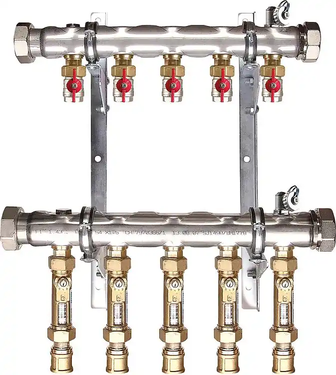 Soleverteiler 2" für 10 Solekreise + Tacosettern im Rücklauf Baulänge 840 mm Geprüft