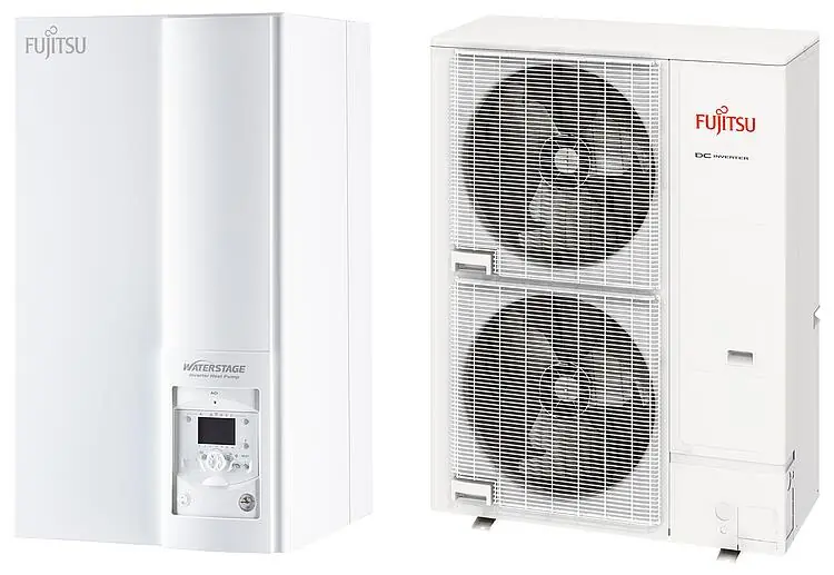 Preisreduziert Splitt-Wärmepumpe Fujitsu Waterstage Super-Highpower 15 kW, Luft/Wasser