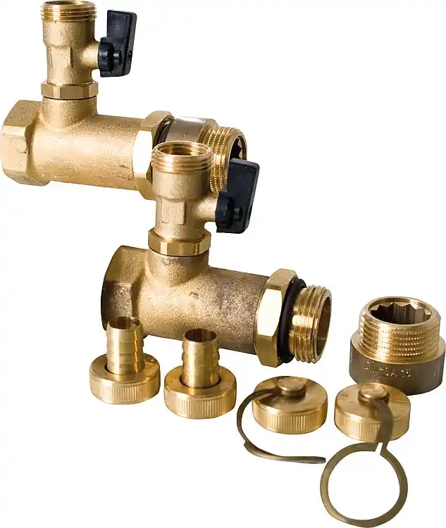 Spül- und Entleerungsset DN25 2 x Konter-T-Stück mit KFE-Hahn Neue Ware