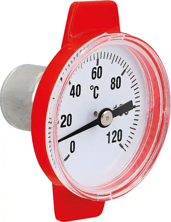 Nur Für Kurze Zeit Thermometer rot passend für Isolier-T Kugelhahn Typ G und F Skala 0-120 C