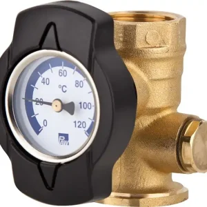 Garantierte Lieferung Thermometerkugelhahn TK mit Zeigerthermometer blau 1 Flansch 1 IG