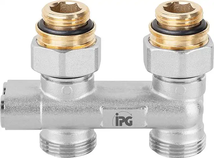 Umlenkstück Durchgangsform mit Übergangsnippel DN15 (1/2") AG x DN20 (3/4")flachdichtend Markenprodukt