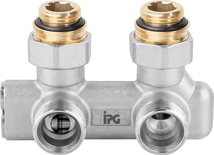 Sonderaktion Umlenkstück Eckform mit Übergangsnippel DN15 (1/2") AG x DN20 (3/4")flachdichtend