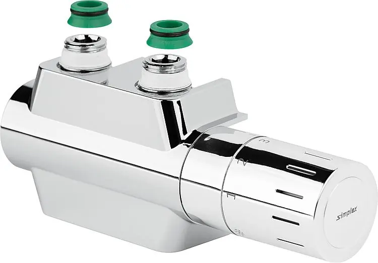 Ventilhahnblock Simplex Variodesign,fürEinrohr- und Zweirohrsysteme,chrom Echt