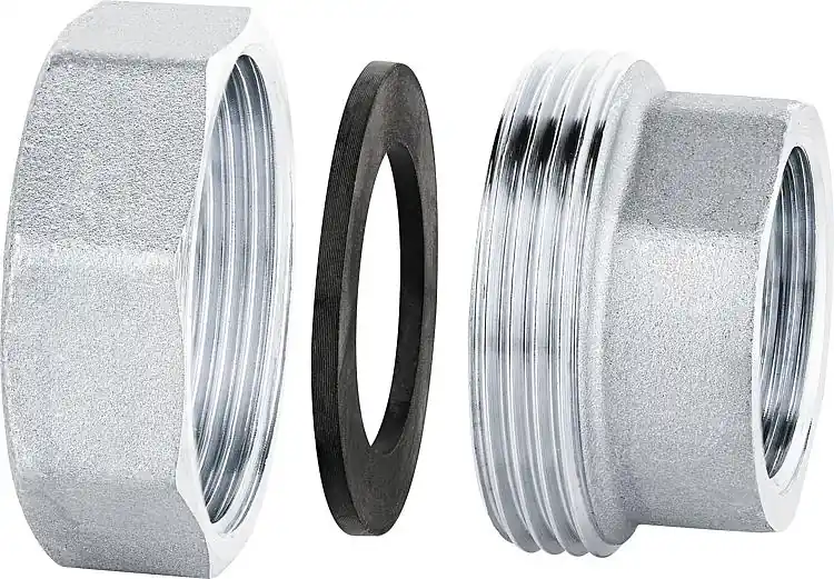 Direkt Vom Hersteller Verschraubungsset 1" Messing vernickeltÜberwurfmutter 11/2" Dichtung und Einlegt