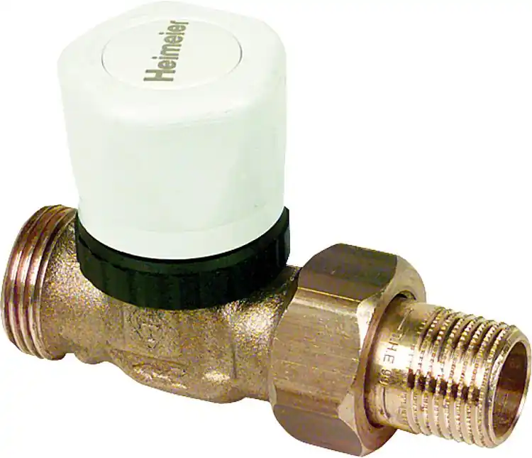Echt Vorlauf-Regulierventil DN 15 mit Thermostat Oberteil, Anschl. RP 1/2 Verschraubu