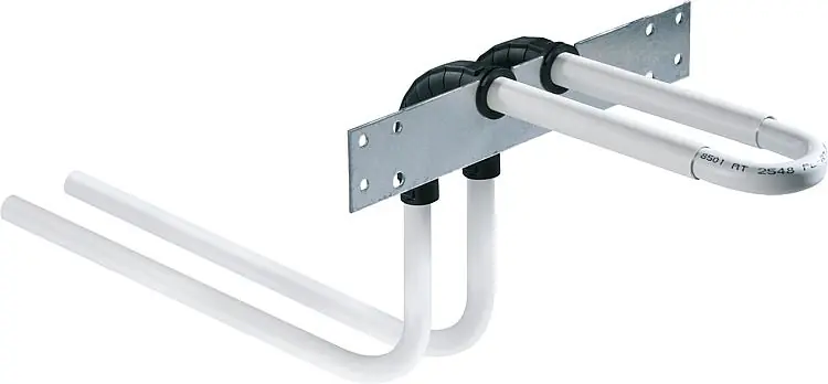 Aktuell Wandanbindung mit Rohrbogeneinheit aus Edelstahl-Rohr 15x1,0mm,Höhe 200mm in S-F