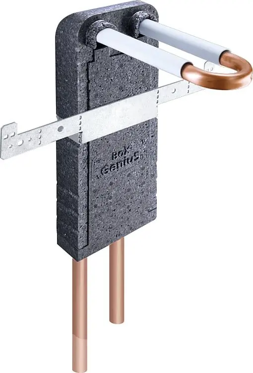 Bestpreis Wandbox aus EPP mit Rohrbogeneinheit aus Kupfer-Rohr 15x1,0mm, in L-Form inkl. I