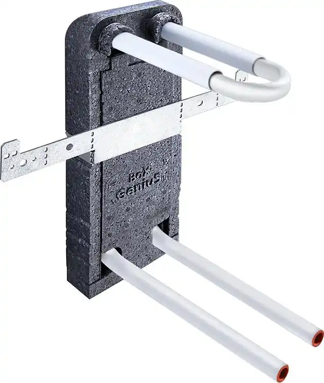 Begrenztes Angebot Wandbox aus EPP mit Rohrbogeneinheit aus MSV Rohr 16 x 2,0 mm, Höhe 200mm in U-F