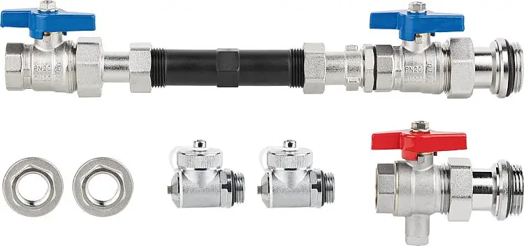 WS Anschlussgarnitur WMZ-41/3E 3/4" (110mm), mit Entleerung Neu