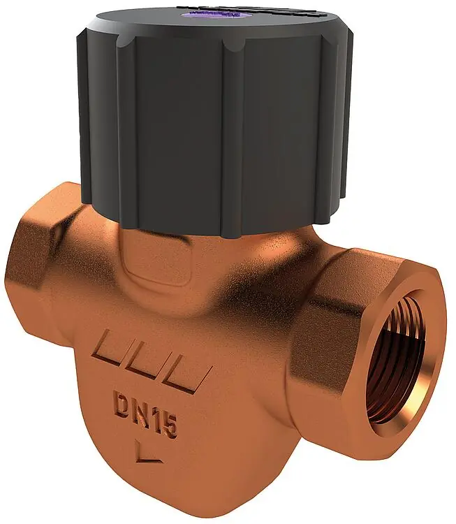 Zirkulations-Regulierventil ETA-Therm, 62°C bis 64°C, DN15 (1/2"), IG Neue Ware