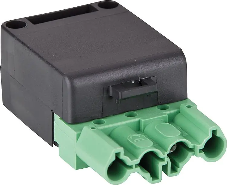 Brennerkupplung Kupplung Brenner 4-polig grün/schwarz, 250/400V z.B. Weishaupt Wieland Stecker Zertifiziert