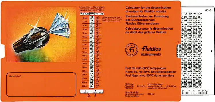 Datenschieber Fluidics für Ölbrennerdüsen Markenware