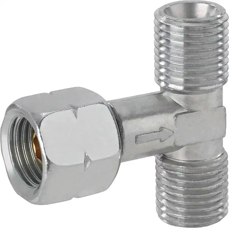 Abverkauf Doppelabzweig G1/4 LH-ÜM x (2x) G1/4 LH-KN für Anschluss an Reglerausgang